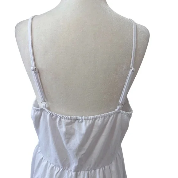 NEW White Tie Front Cutout Button Down Midi Sun Dress Size XL Summer Boho - Picture 6 of 8
